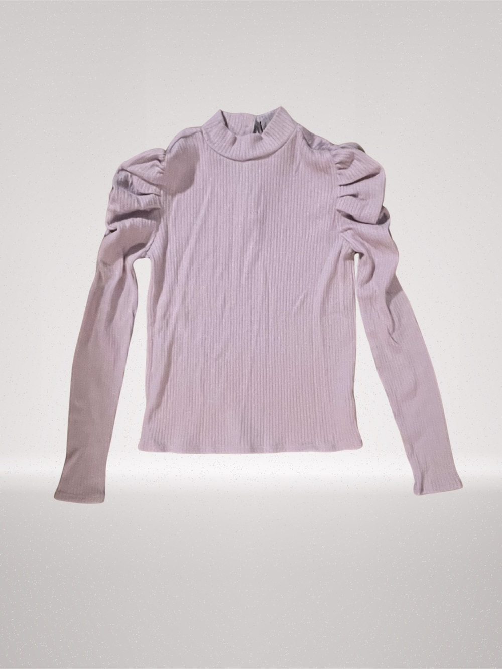 Janie and Jack Girls Size 18 Pink Ribbed Mock Neck Puff Sleeve Top